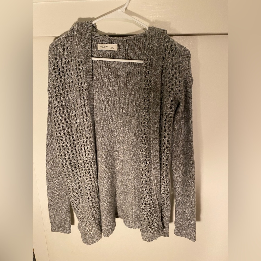 Gilly Hicks heather gray hooded knit cardigan